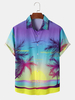 Hommes paysage imprimé Hawaii Style gracieux loisirs tous assortis chemises respectueuses de la peau