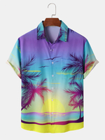 Hommes paysage imprimé Hawaii Style gracieux loisirs tous assortis chemises respectueuses de la peau