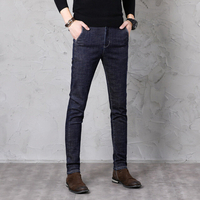 Hommes Pieds Jeans Slim Youth Pantalons Décontractés Pantalons Élastiques