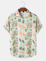 Hommes Plantes graphiques drôles All Matched Skin Friendly Leisure Short Sleeve Shirts