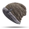 Hommes Plus bonnet tricoté en velours à rayures bonnets en plein air hiver chaud bonnet de crâne