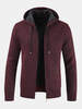 Hommes Plus Cardigan flocon de neige en velours Pulls décontractés à col à capuche