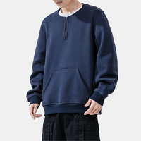 Hommes Plus Pulls à col rond en velours Youth Chemise à fond épais et chaud