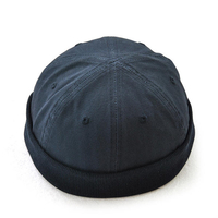Hommes Plus taille chapeaux rétro solide sans bord chapeau réglable chaud calotte marin casquette