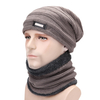 Hommes Plus velours tricot chapeau écharpe ensemble Vintage hiver épaissir cache-oreilles bonnet avec couverture de cou