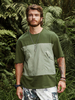 Hommes Poche Plate Couture Colorblock Camping Soft T-Shirts Respirants