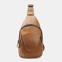 Hommes première couche peau de vache mode décontractée grande capacité sac de poitrine sac à bandoulière