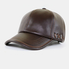 Hommes PU cuir automne hiver solide garder au chaud Plus velours Fashin chapeau de baseball en cuir
