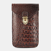Hommes PU cuir crocodile motif multifonctionnel décontracté Double couche 6.5 pouces téléphone sac taille sac avec croch