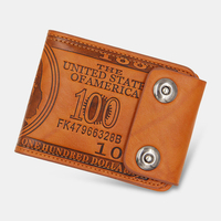 Hommes PU Cuir Dollar Motif Bifold Sort Multi-carte Slot Titulaire De La Carte Porte-Monnaie Portefeuille