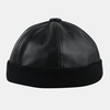Hommes PU cuir Hip-hop Style rue tendance mode couleur unie hiver garder au chaud propriétaire crâne chapeau