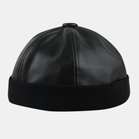 Hommes PU cuir Hip-hop Style rue tendance mode couleur unie hiver garder au chaud propriétaire crâne chapeau