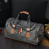 Hommes PU Cuir Motif À Carreaux Multifonction Sac À Main De Mode Multi-poches Sac De Voyage Sac De Remise En Forme Sac À
