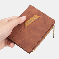 Hommes PU cuir multi-cartes fente décontracté mince pince à billets porte-cartes portefeuille