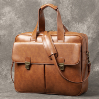 Hommes PU cuir multi-poches 14 pouces sac pour ordinateur portable sac de messager voyage sac à bandoulière sac à main