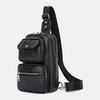 Hommes PU cuir multi-poches grande capacité sac à bandoulière vintage sac de poitrine sac à bandoulière