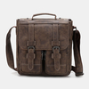 Hommes PU cuir multi-poches Vintage décontracté imperméable respirant sacs à bandoulière sacs à bandoulière
