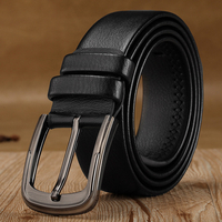 Hommes PU cuir résistant à lusure 120 CM boucle ardillon rétro sauvage décontracté jeans costumes ceinture