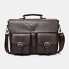 Hommes PU cuir toile grande capacité 14 pouces porte-documents multifonction sacs à bandoulière sac à main sac à dos