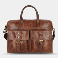 Hommes PU Cuir Vintage Bussiness Polyvalent Multi-poches Enseignant Sac Porte-documents Multifonction Sac À Bandoulière
