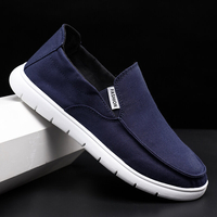 Hommes Pure Color Canvas Respirant Slip On Casual Flats