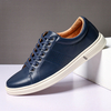 Hommes Pure Color Skate Chaussures Respirant Soft Semelle Sport Baskets En Cuir