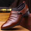 Hommes Pure Color Slip On Casual Soft Oxfords en cuir de bureau daffaires
