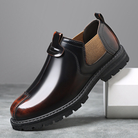 Hommes Respirant Bout Rond Soft Semelle Angleterre Style Slip On Casual Chelsea Bottes