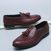 Hommes Respirant Confortable Bas Weave Vintage Tassel Bout Pointu Slip On Business Casual Chaussures