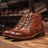 Hommes Respirant Soft Semelle Vintage Bout Rond À Lacets Casual Martin Bottes