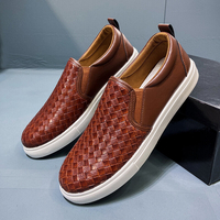 Hommes Respirant Vintage Weave Soft Bas Slip On Comfy Casual Court Shoes