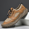 Hommes Retro Soft Soled Elastic Bande Outdoor Casual Chaussures en cuir