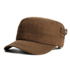 Hommes Retro Solid Cotton Flat Top Hat Casual Military Sport Baseball Caps