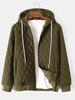 Hommes Retro Trend Lattice Velvets Solide Cordon De Serrage À Capuche Vestes Décontractées