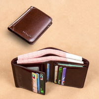 Hommes RFID Blocage Sécurisé Portefeuille Mode Vintage Sacs à Main en Cuir Véritable Tri-pliage Portefeuille Courte