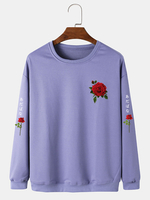 Hommes Rose Lettre Japonaise Moulante Ourlet Loisirs Pull Molletonné