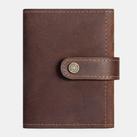 Hommes rétro à trois volets RFID bloquant le portefeuille antimagnétique en cuir véritable 9 fente pour carte porte-cart
