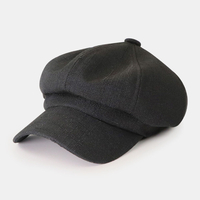Hommes rétro couleur unie Style britannique automne hiver garder au chaud chapeau octogonal gavroche chapeau