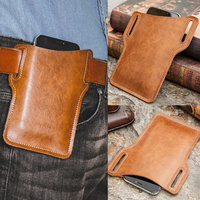 Hommes rétro en cuir véritable sac de téléphone taille sac ceinture sac EDC sac pour extérieur