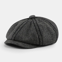Hommes rétro sergé style britannique automne hiver garder au chaud chapeau octogonal gavroche chapeau
