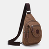 Hommes Rétro Toile Haute Capacité Poitrine Sac Casual Wear Résistant Étanche Sac À Bandoulière Sac À Bandoulière