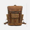 Hommes Rétro Vintage Toile En Cuir Sac À Dos Sport Escalade Sac Voyage Anti-vol Sac À Dos