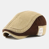 Hommes Sac Brim Contraste Couleur Lettre Motif Patch Forward Hat Outdoor Casual Parasol Chapeau Béret Casquette Plate