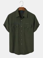 Hommes Séchage rapide Double Pocket Front Buttons Soft Chemises de pêche