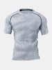 Hommes Serpents Peau Imprimé Haute Élasticité Col Ras Du Cou Décontracté Manches Courtes Soft T-Shirts