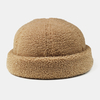 Hommes Shearling Couleur Unie Réglable Sauvage Chaud En Plein Air Beanie Landlord Cap Skull Cap