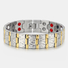 Hommes Simple Casual Double Rangée Alliage Aimant Bracelet Géométrique Réglable Bracelet De Thérapie Magnétique