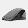 Hommes Simple Lavé Denim Motif Rayures Style Britannique Chapeau Avant Réglable Casquettes Plates Casquette Béret