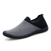 Hommes Sneakers occasionnels en maille tricotée respirante Soft Slip On Flats