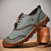 Hommes Soft Chaussures décontractées en cuir microfibre respirantes cousues à la main